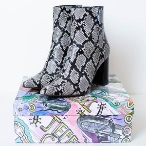 Jeffrey Campbell Raven Bootie in Grey Black Python